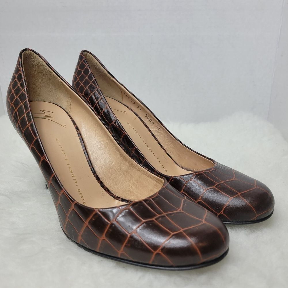 Giuseppe Zanotti Croco Skin Womens Pump Heel Shoes Size 8.5